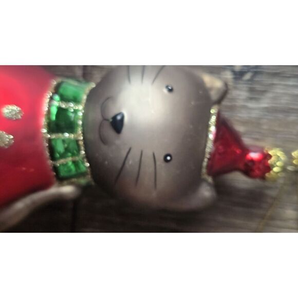 2~blown glass christmas Cat Kitty ornaments - Picture 10 of 10